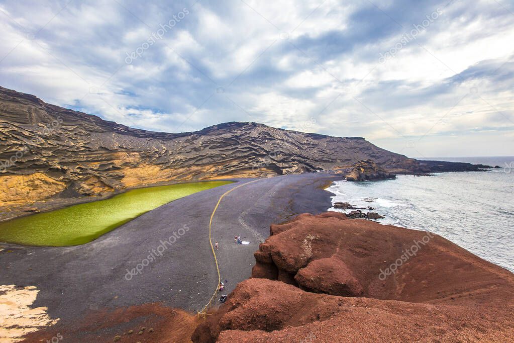 Lovely panoramic of Charco Verde in Lanzarote. Spain