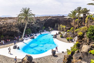 Lanzarote, Kanarya Adaları, İspanya - Ekim 2018 Jameos del Agua, Haria, Lanzarote, Kanarya Adaları, İspanya