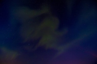 Reykjaneskaginn manzarası Aurora Borealis, İzlanda