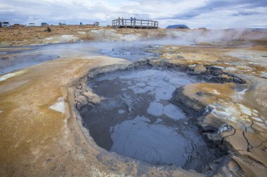 Myvatn Park, orada yanan su gölleri var. İzlanda