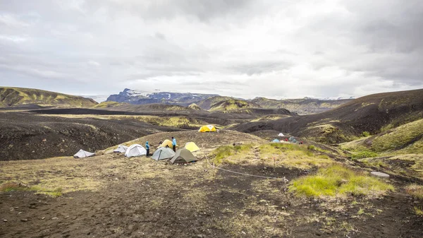 Näkymä Vuorille Pyhän Maaston Laaksossa Pohjoisessa Retkeily Landmannalaugar — kuvapankkivalokuva