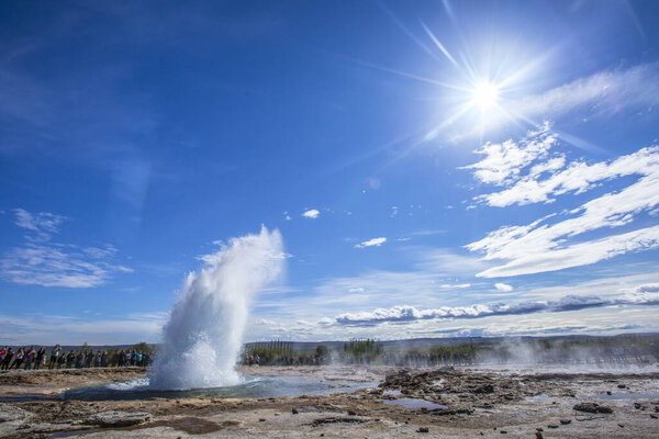 Strokkur, fountain-type geyser in Iceland