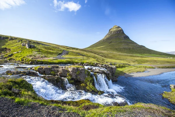 Watervallen Kirkjufell Berg Ijsland — Stockfoto