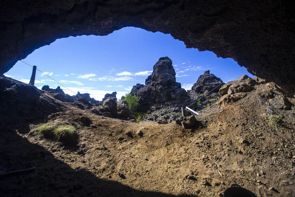 Berg Myvatn Park Från Grotta Island — Stockfoto