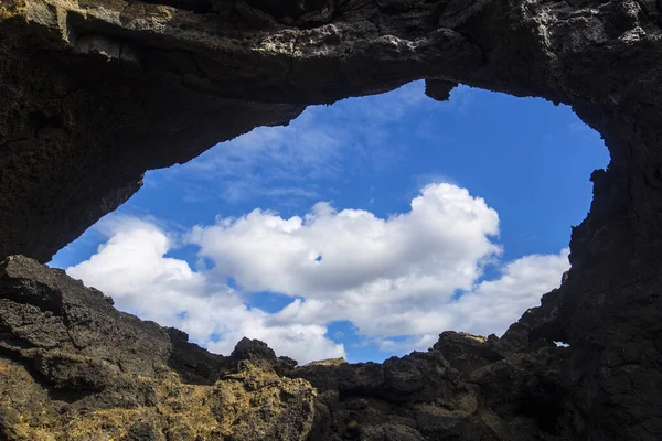 Uma Caverna Parque Myvatn Islândia — Fotografia de Stock