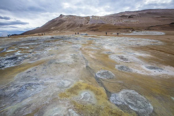 Myvatn Park Geothermal Activity Incredible Hot Steam Comes Out Ground — Stock Photo, Image