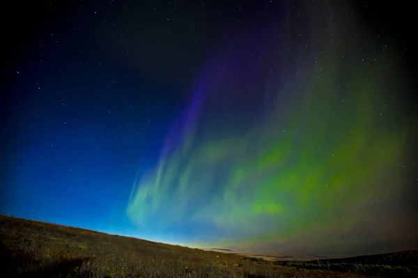 Reykjanesskaginn Landskap Med Aurora Borealis Island — Stockfoto