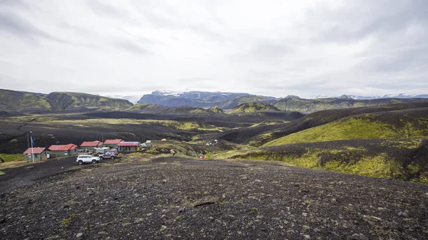Uitzicht Bergen Vallei Van Faeröer Eilanden Trekking Landmannalaugar — Stockfoto