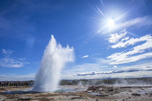 Strokkur, fountain-type geyser in Iceland