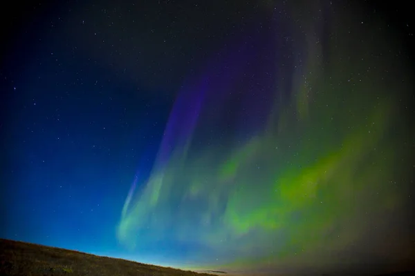 Reykjanesskaginn Landskap Med Aurora Borealis Island — Stockfoto