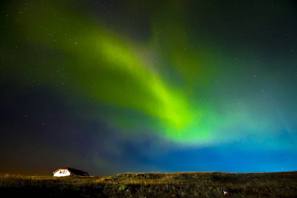 Reykjanesskaginn Landschap Met Aurora Borealis Ijsland — Stockfoto