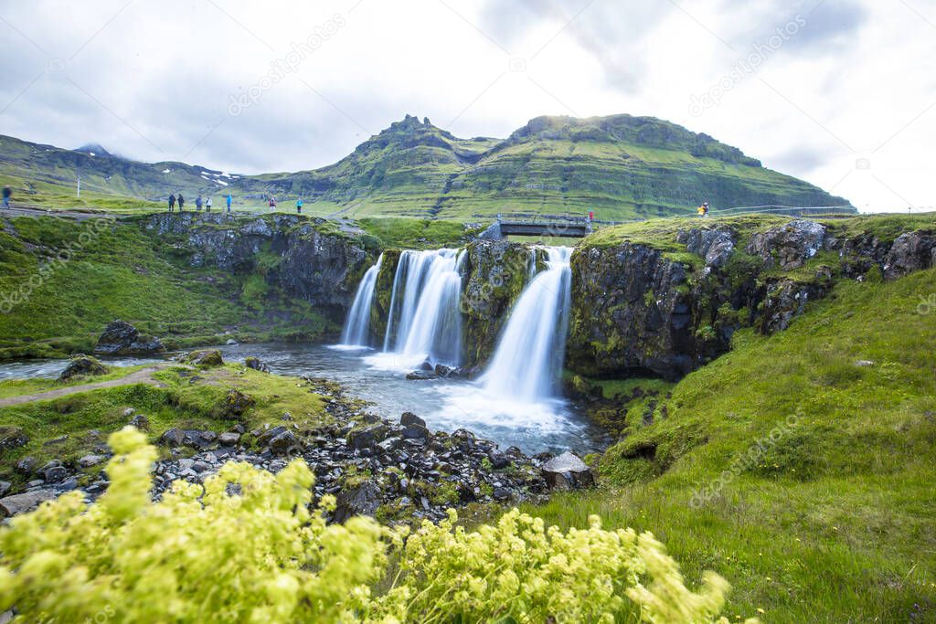 Kirkjufell waterfalls in Iceland