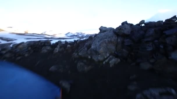 Sova Ett Tält Landmannalaugar Trek Island — Stockvideo