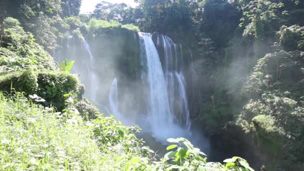 Pulhapanzaks Vattenfall Vid Lake Yojoa Honduras — Stockvideo