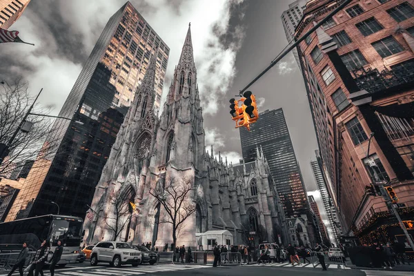 Nowy Jork Stany Zjednoczone Stycznia 2020 Kościół Patryka Nowym Jorku — Zdjęcie stockowe