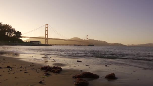 Puesta Sol Golden Gate Desde Crissy Field San Francisco Estados — Vídeos de Stock