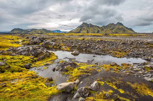 Une Grande Rivière Randonnée Landmannalaugar Islande — Photo