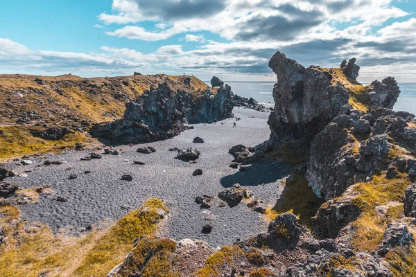 Den Svarta Stranden Uppifrån Snaefellsnes Kust Island — Stockfoto
