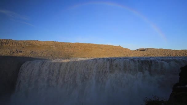 Dettifoss Καταρράκτη Μεγαλύτερο Στην Ευρώπη Ισλανδία — Αρχείο Βίντεο