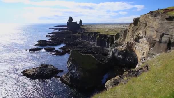 Дорогоцінні Камені Узбережжі Півострова Снайфельснес Ісландія — стокове відео