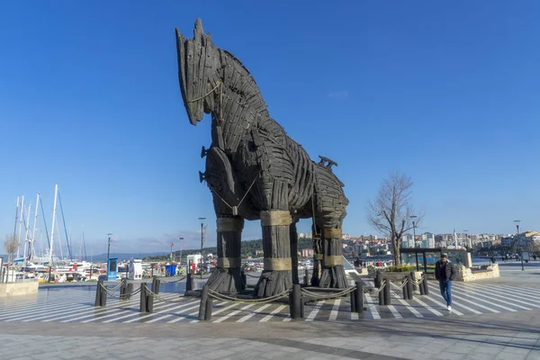 Feb 2018 Cavallo Troia Piazza Canakkale Turchia — Foto Stock