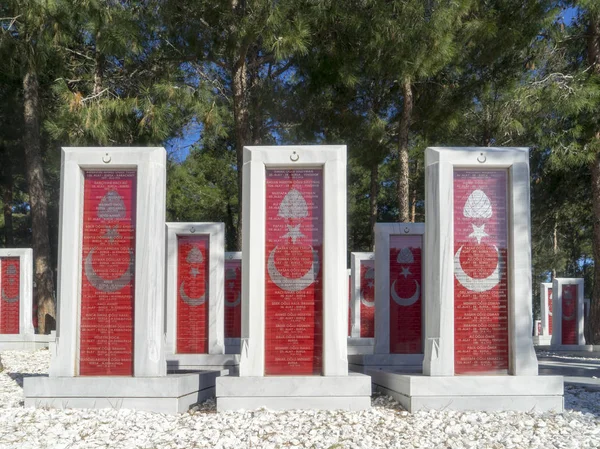 Aug 2017 Canakkale Dardanelles Turkish Martys Membership Military Cemetery Gallipoli — стокове фото