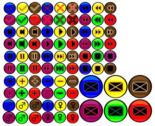 Набір кольорових кнопок — стоковий вектор