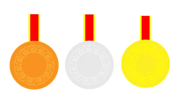 Conjunto de tres medallas — Vector de stock