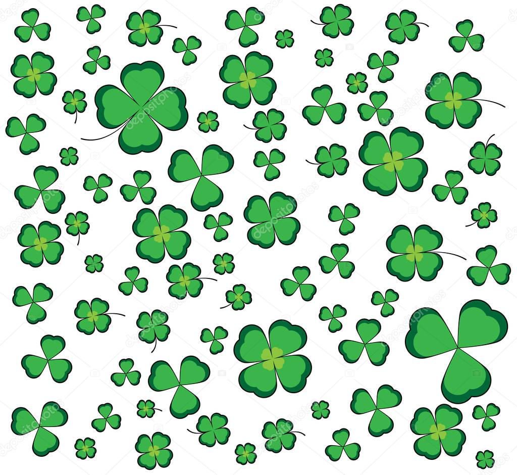 Background with leaf clovers