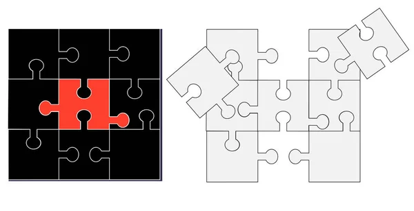 Beyaz ve siyah puzzle