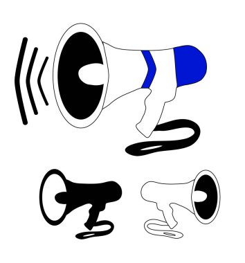 Megafon siyah ve beyaz