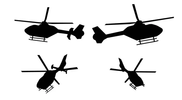 ヘリコプターのシルエット — ストックベクタ