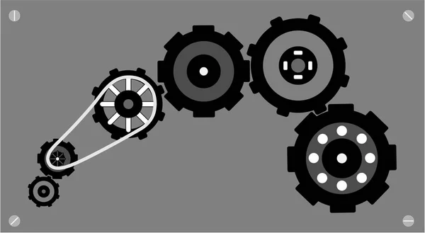 The Gray Gears — Stock Vector