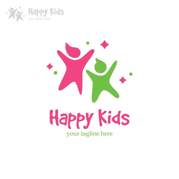 Logo bambini felici — Vettoriale Stock