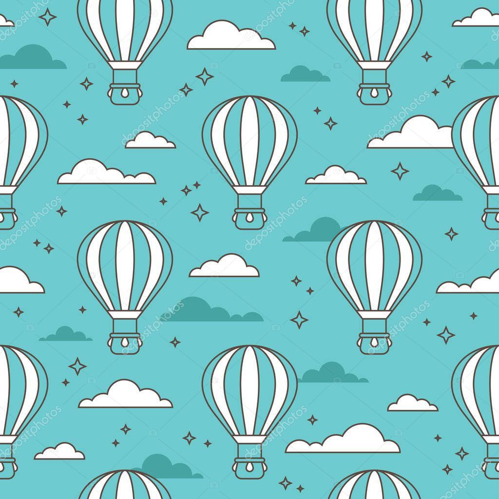 Seamless pattern with air balloons