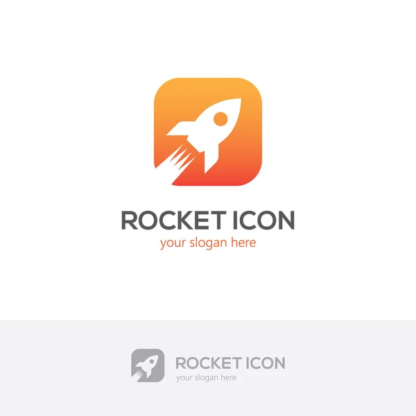 Square rocket logo — Stock Vector
