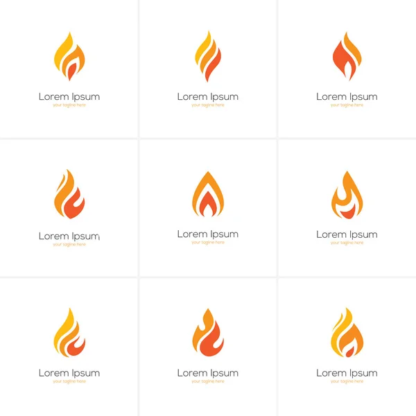 Flame logo set. — Stock Vector