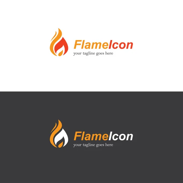 Incendio llama Logo — Vector de stock