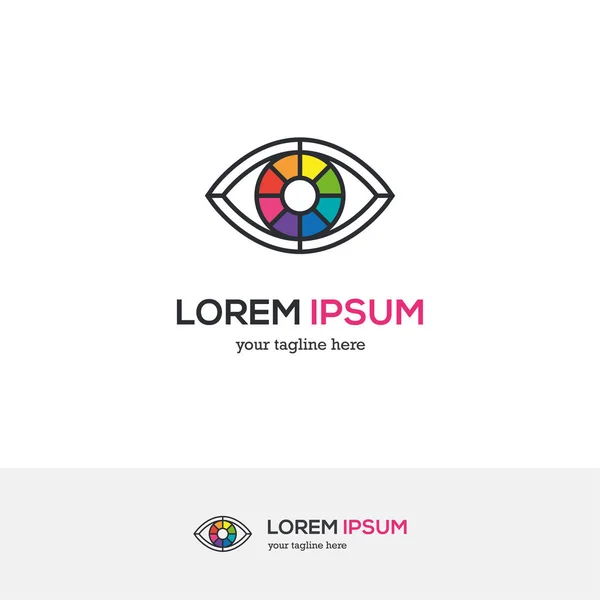 Colorful eye logo looking like a color wheel. — Stock Vector