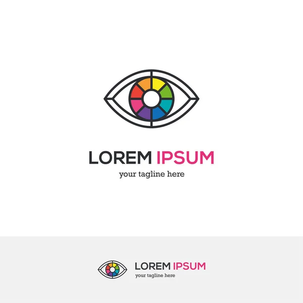 Logotipo colorido dos olhos parecendo uma roda de cores . —  Vetores de Stock