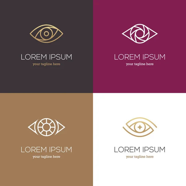 Vier lineare Augen Logo — Stockvektor