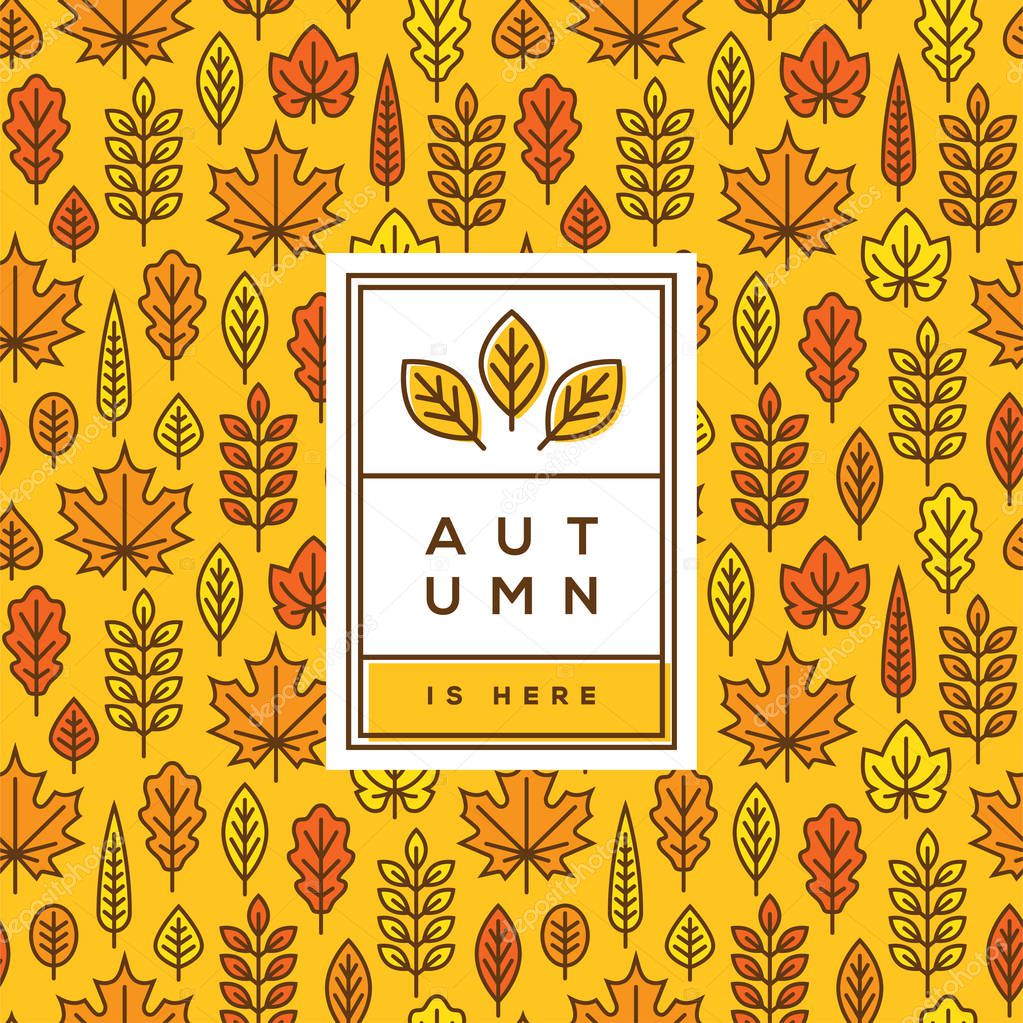 Bright autumn cover, banner or poster design.