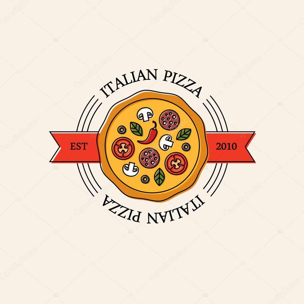 Bright italian pizza logo.