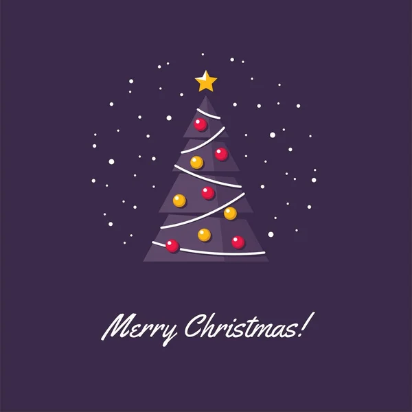 Illustration de sapin de Noël à plat . — Image vectorielle