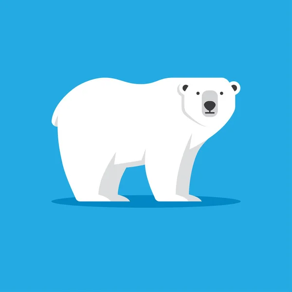 Polar bear icon in flat style. — Stock Vector