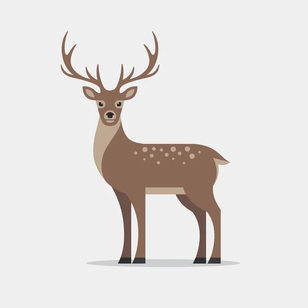 Ilustracja jeleni w płaski. — Wektor stockowy