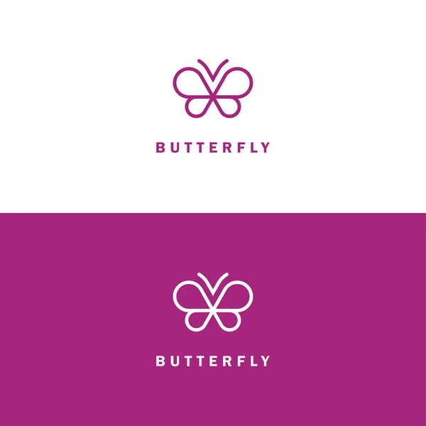 Motyl mono-line wektor logo. — Wektor stockowy