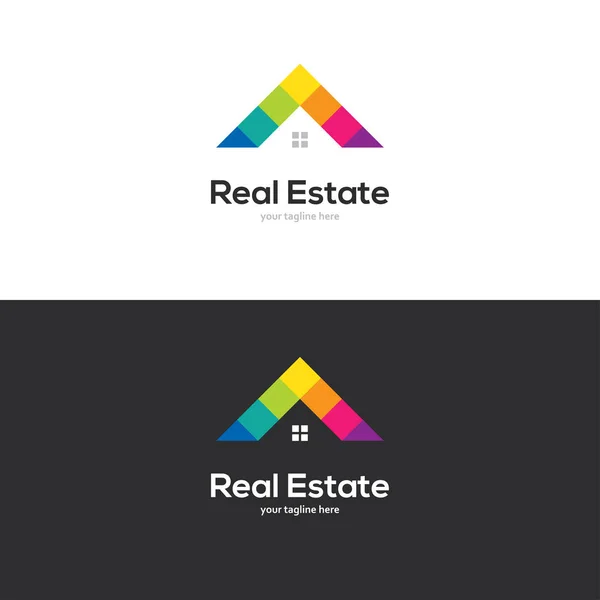 Colorful house roof logo design. — Stock Vector