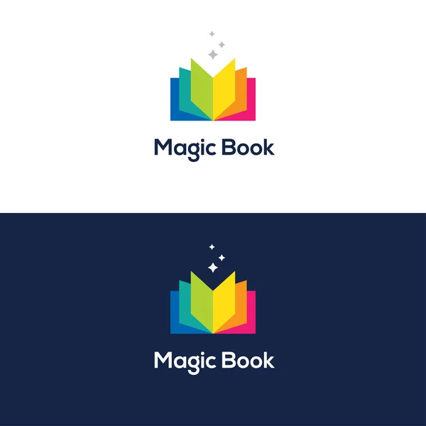 Logo colorido libro abierto . — Vector de stock