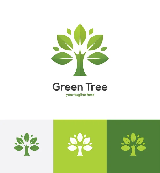 Логотип абстрактного зеленого дерева . — стоковий вектор